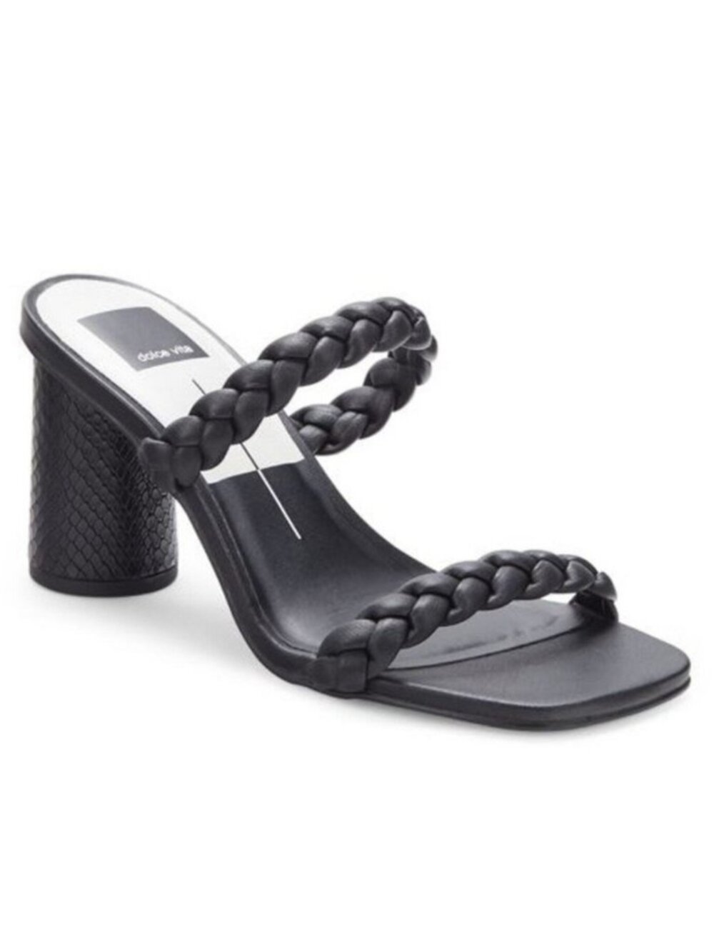 Dolce Vita Nairi Woven Braided Heel Sandals Black Size 9